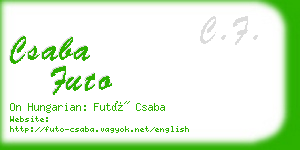 csaba futo business card